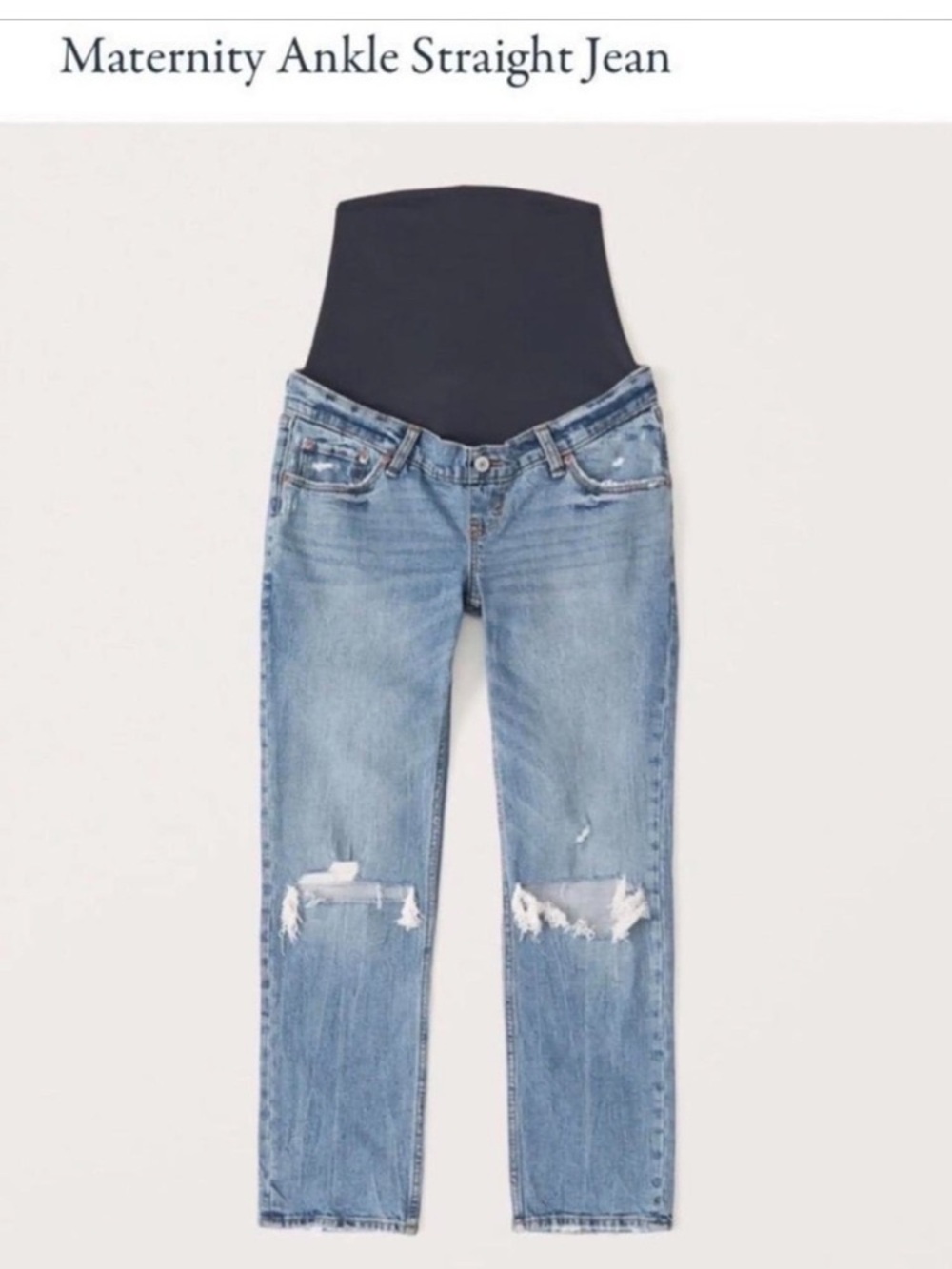 Abercrombie & Fitch Light Blue Maternity Straight Leg Jeans
Long inseam
